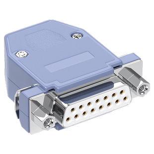 工业级DB15公母头二2排15针插头实心针15P并口串口连接器直流接头