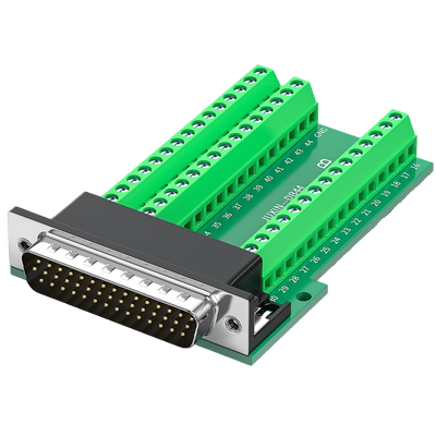 HDB44免焊公头母头3排44针铜镀金