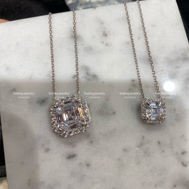 香港专柜 英国carat London 阿斯切切割 人造宝石项链 订婚