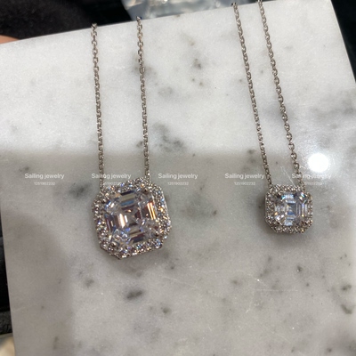 香港专柜 英国carat London 阿斯切切割 人造宝石项链 订婚