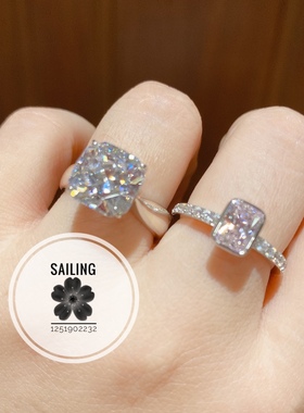 人造粉钻戒指CARATLONDON银镀金