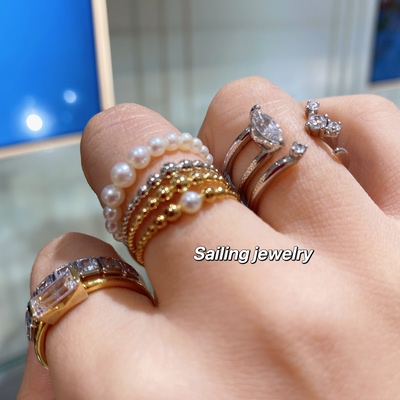 香港专柜 英国carat london 人造珍珠戒指 优雅晚宴订婚结婚