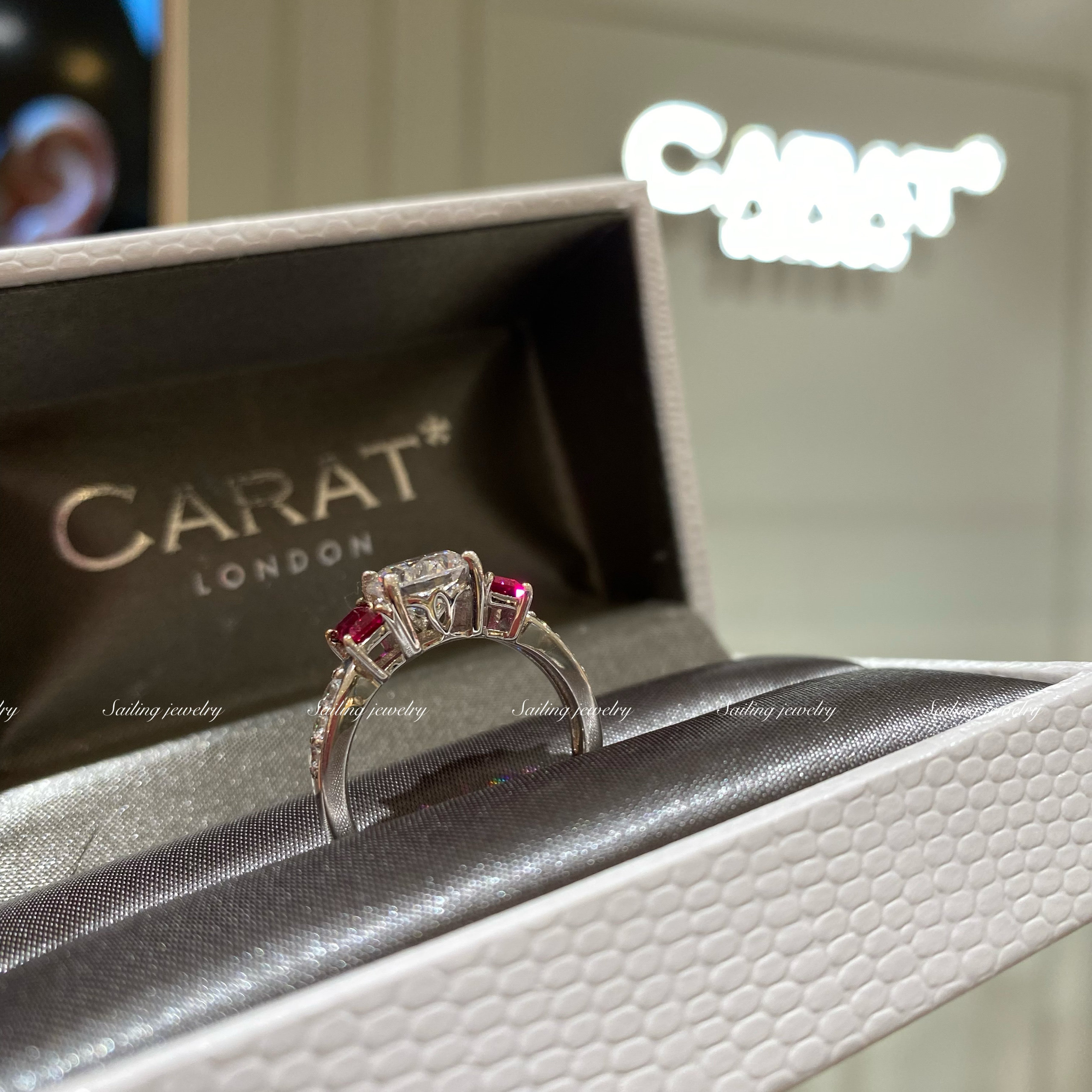 现货 香港专柜 英国 CARAT LONDON人造宝石戒指 人工钻