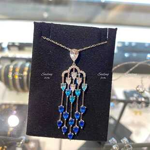 香港专柜 英国CARAT LONDON 人造宝石项链 彩色宝石 异形钻