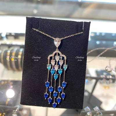 项链CARAT人造宝石女银镀金