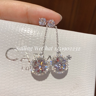 香港专柜 CARAT LOONDON 人造钻石耳环 单颗1·5克拉 耳坠 微镶’