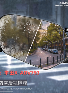适用本田X-ADV750后视镜膜改装踏板车倒后镜防雾雨膜防炫目防水贴