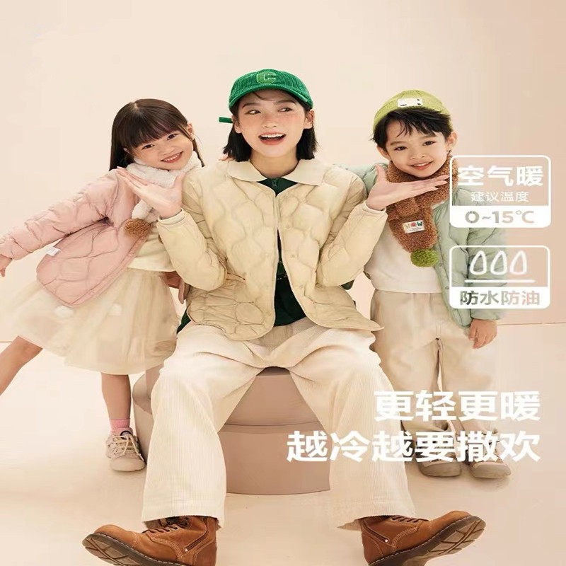 正品鹿小糖亲子装一家三口2025冬装母女装三防羽绒内胆儿童羽绒服