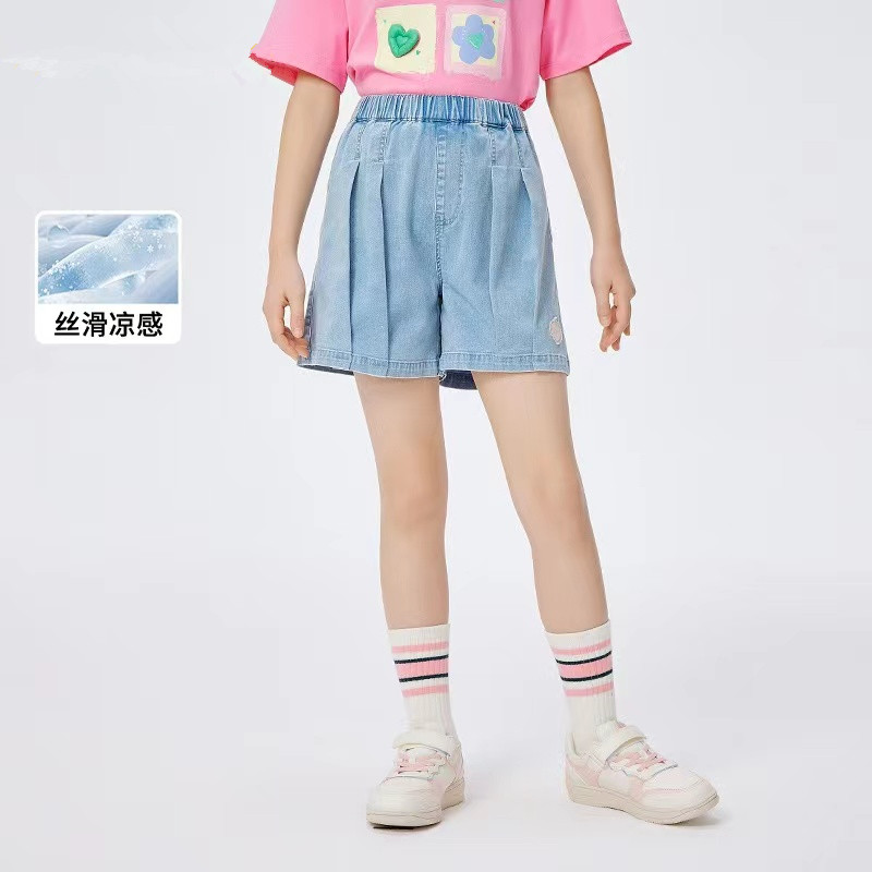 女童牛仔短裤中大童公主儿童裤子