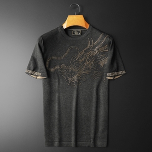 2024新款春季针织短袖T恤男士短袖毛衣烫钻半袖针织衫男1091-P75,男装针织衫/毛衣,钱塘702