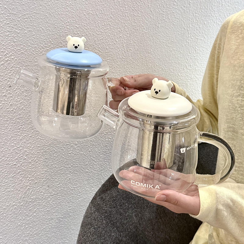【现货秒发】COMIKA口咔小狗茶壶玻璃耐高温养生大容量高颜值水壶