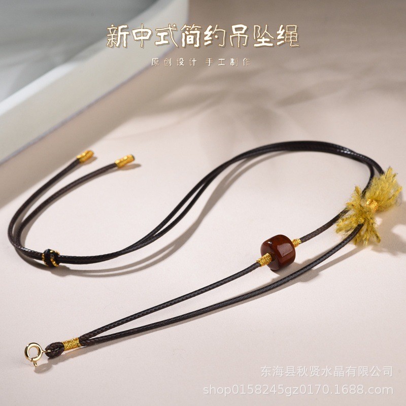 新中式简约吊坠绳文玩老型佛牌唐卡挂绳原创新款手工编织项链绳图片