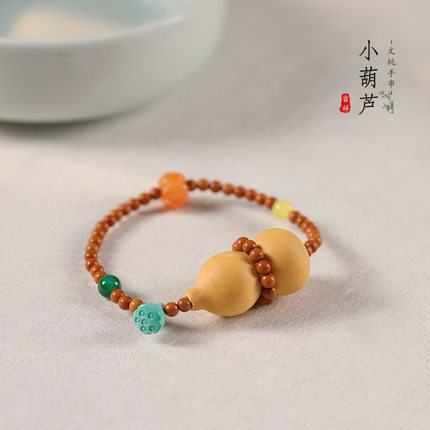 葫芦福禄手串橄榄核手持佛珠新中式绕指柔手链文玩盘玩国潮批发款