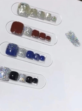 脚指甲闪亮片成品持久防水可拆卸