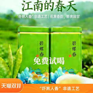 新茶碧螺春福建茶叶一芽一叶炒青绿茶鲜爽回甘礼盒装 免费试喝