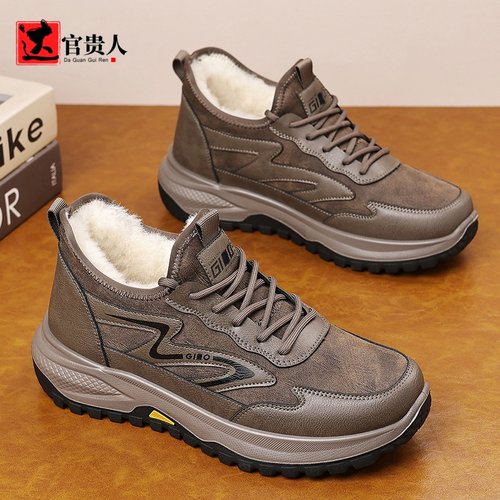 男士棉鞋加厚加绒保暖冬季2025新款户外运动防滑羊毛鞋雪地靴男款