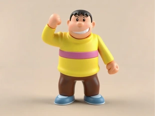 哆啦A梦主角团微缩小人白模3d打印可定制尺寸接上色代工