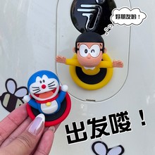 电动车前脸装饰小配件车贴可爱卡通叮当猫摆件电瓶车尾部装饰改造