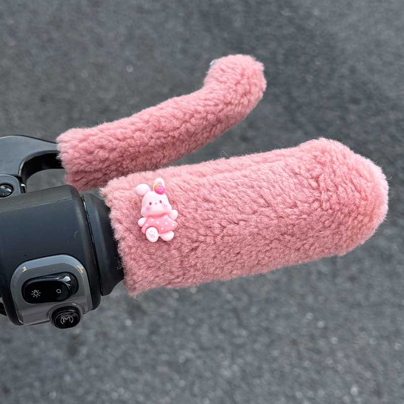 适用台铃电动车手把套冬季毛绒把手套雅迪爱玛台铃九号装饰小配件