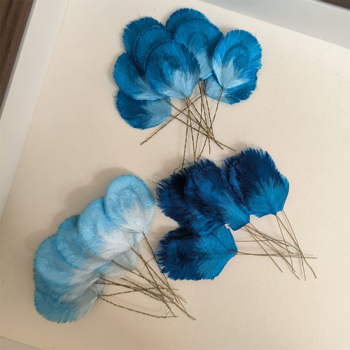 蓝色系绒花半成品绒片