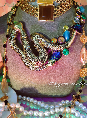 欧美小众设计宝石镀金项链