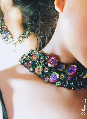 小众设计幻彩夸张古董颈链