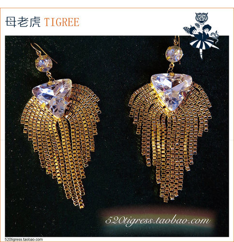 小众独家做旧金属锆石耳环特价