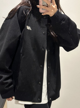New Balance 24年新款黑色夹克外套棒球服男女款黑色NME11051-BK