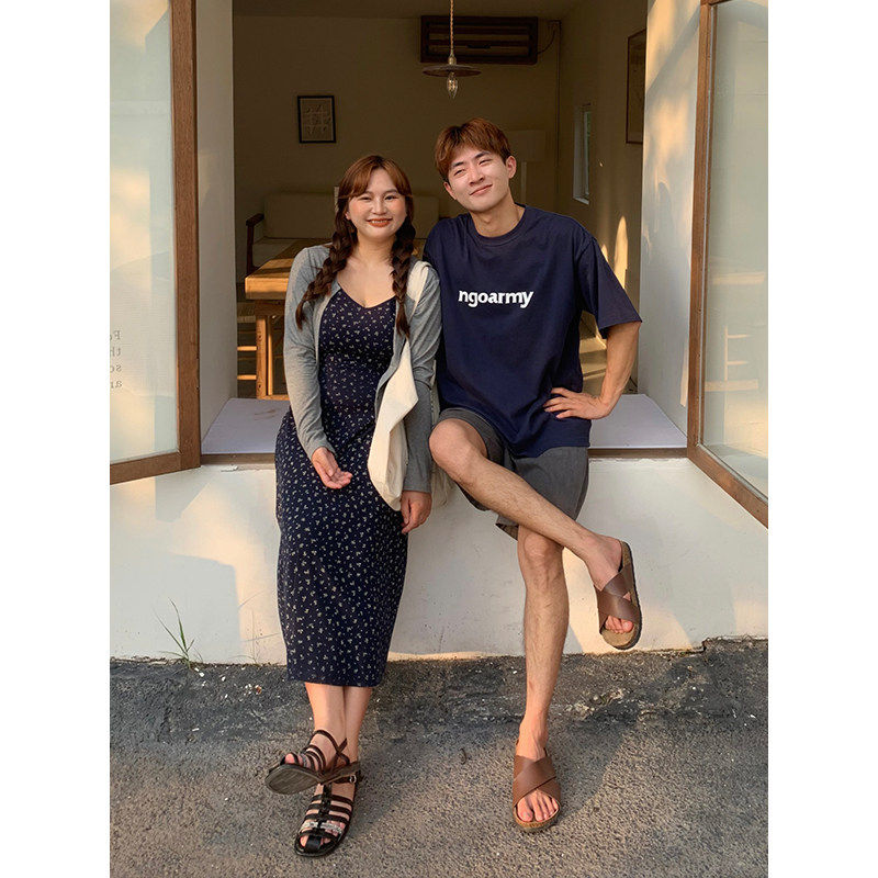 松露千金微胖连衣裙 韩系春夏大码碎花裙 棉质高腰A字连衣裙