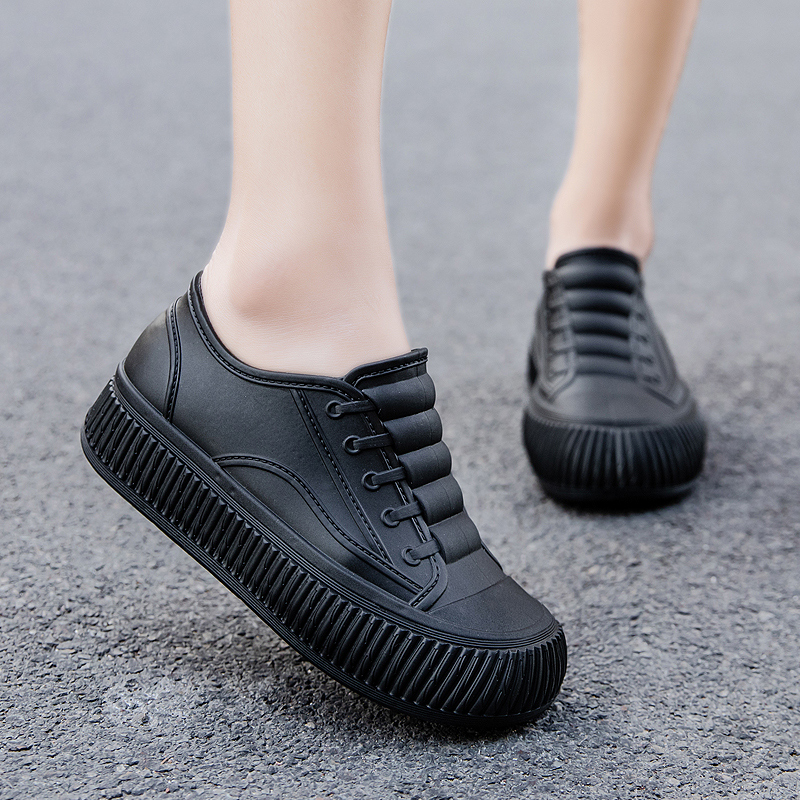 内增高雨鞋女士时尚款外穿厚底加绒防滑雨靴低帮胶鞋成人学生水鞋