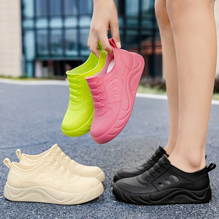 雨鞋女新款成人时尚外穿水鞋防滑低帮厚底胶鞋内增高学生可爱雨靴