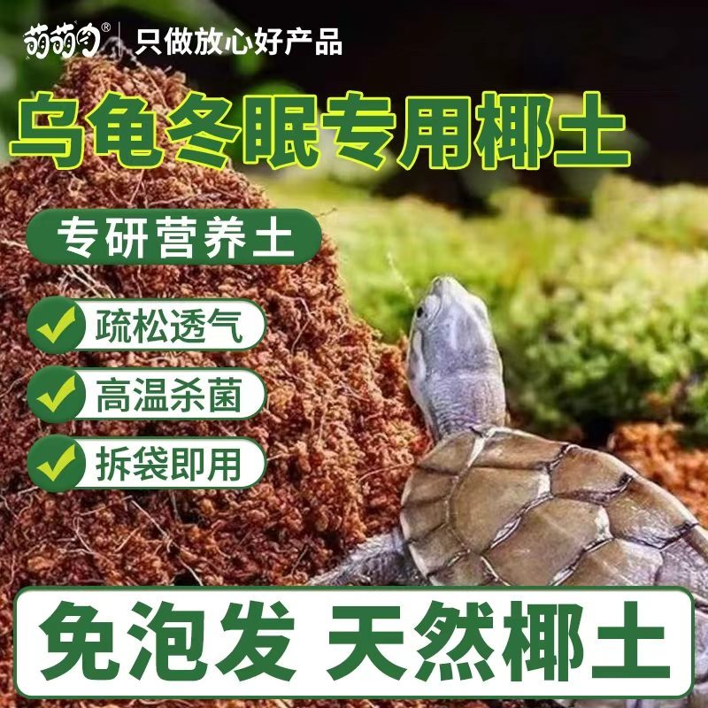 乌龟冬眠专用椰土寄居蟹昆虫蜗牛蜘蛛爬宠垫料保温箱饲养盒乌龟缸
