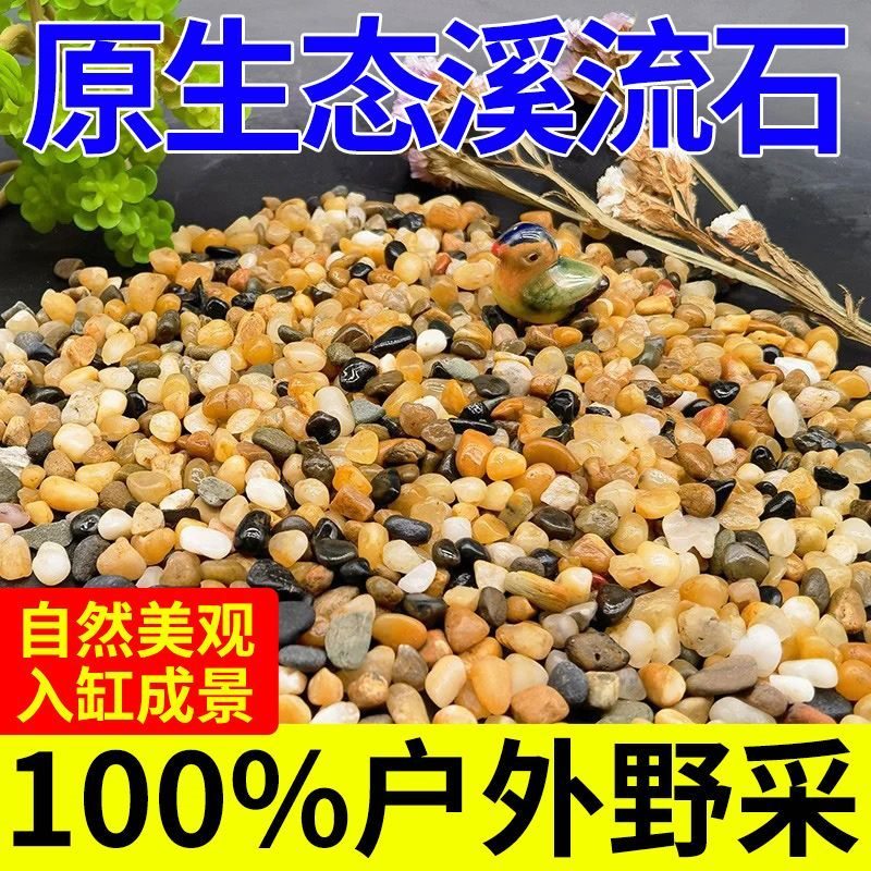 原生纯天然溪流石100%野采底砂鱼缸入缸造景漂亮铺底鹅卵石装饰石