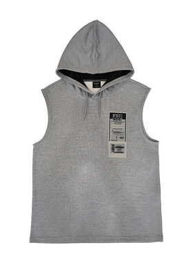 夏季男子运动无袖健身连帽背心坎肩无袖排汗透气健身跑步 服