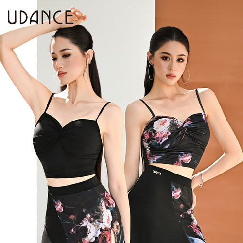 UDANCE拉丁舞上衣女新款舞衣练功服高级舞蹈服跳舞吊带背心 BD104