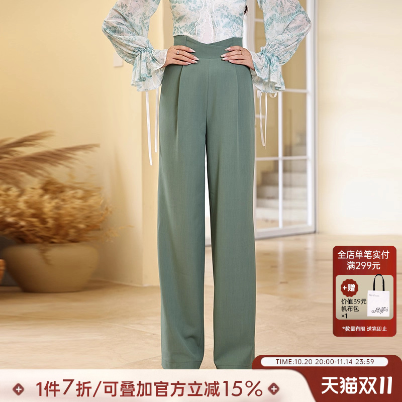 贝蒂BD舞服新款交叉腰直筒长裤摩登舞裤女长裤舞蹈交谊国标舞MD47