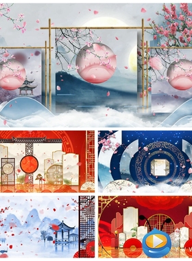 S4913《小格格》古典少儿群舞汇报演出 LED大屏舞美背景视频素材