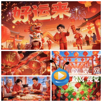 S7379《好运来》歌曲MV  喜庆年会元旦 春晚文艺汇演背景视频素材