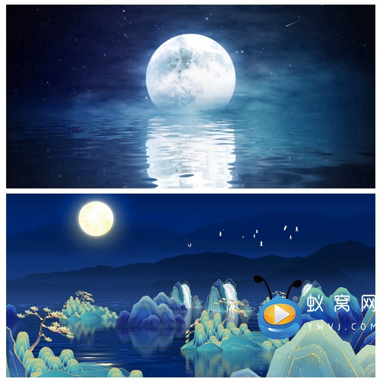 S5338《象山水月》月亮 山水古典 舞美演出LED大屏背景视频素材,商务/设计服务,其它设计服务,淘宝优惠券,粉丝福利购,淘宝优惠卷