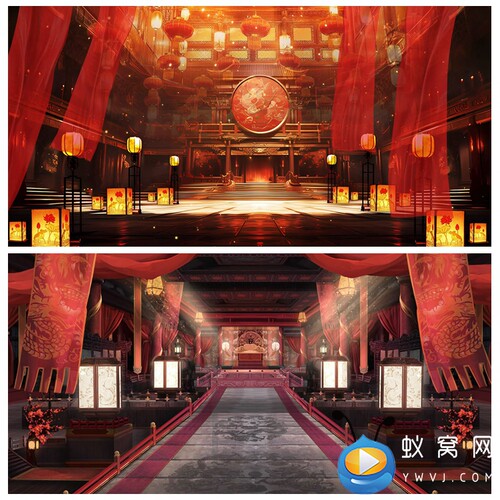 S4886少儿舞蹈《美哉》古典汇报演出LED节目大屏舞美背景视频素材