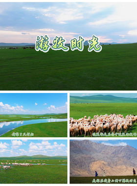 S6199《游牧时光》伴奏歌词草原晚会节目舞蹈LED大屏背景视频素材