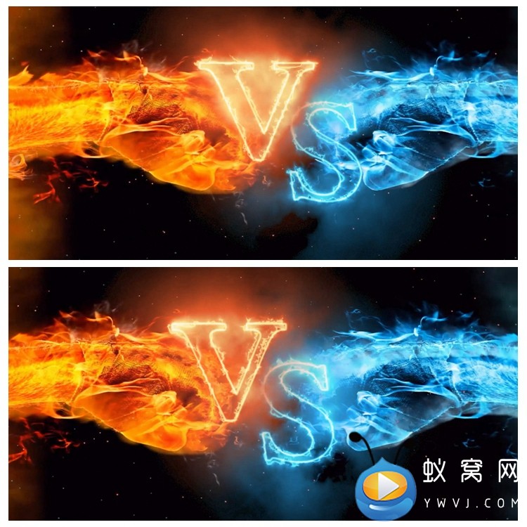 s2271 对决 vs 对抗pk 比赛宽屏拳头对撞特效 视频素材