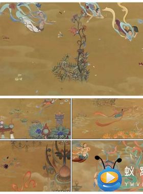 S3105 妙音反弹节目晚会舞台舞美LED动态背景视频素材