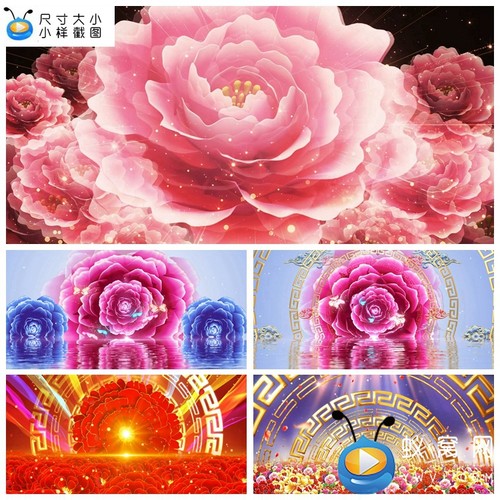 S5201开场舞《万紫千红》喜庆花开舞蹈晚会LED大屏背景视频素材