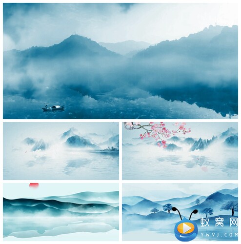S4540紫玉金砂 水墨山水 汉服秀旗袍秀中国风舞美LED大屏视频素材