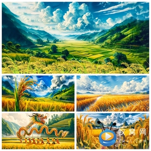 稻子 丰收 节目晚会舞蹈舞美演出LED大屏背景视频素材 稻田 S5522