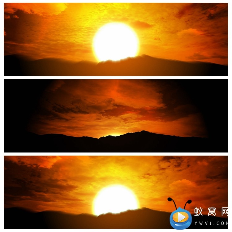 s1695 旭日东升 太阳 日出 高清视频素材