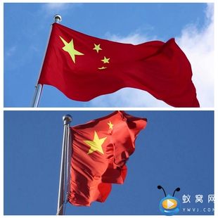 S1685 国歌红旗 红旗飘飘 高清视频素材
