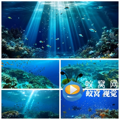 S6078《珊瑚舞》钢琴演奏 舞蹈舞美LED大屏背景视频素材