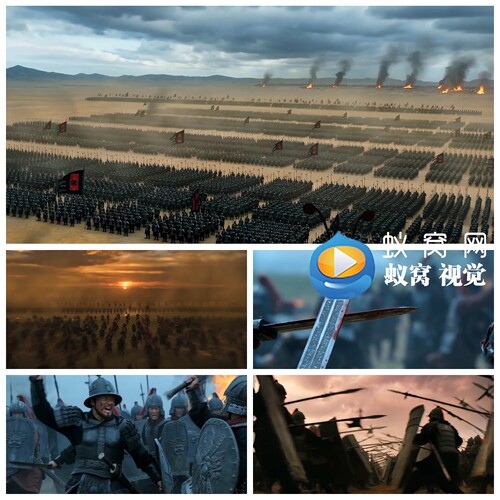 S7490 金戈铁马 秦军 古代战争 战场 烽火狼烟 出征点兵视频素材